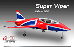 HSD Super Viper 105mm Bypass EDF 1500mm Wingspan RC Jet Kit V2 Blue