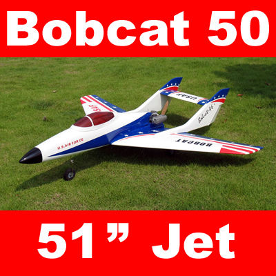 Bobcat 50 Pusher Prop Jet 51'' RC Airplane ARF White