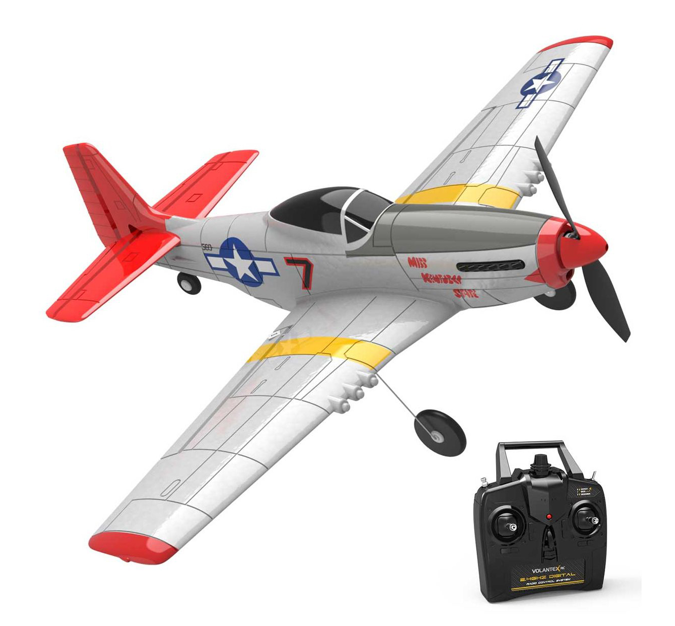 Volantex P-51D Mustang 400mm Wingspan 2.4G 6-Axis Gyro RC Airplane One Key  Return Ready-To-Fly - General Hobby