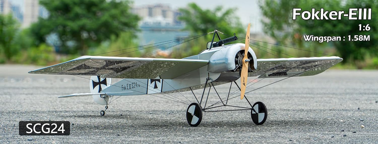 Fokker E.III Eindecker WW1 Fighter  Balsa Wood Pre-Built ARF 1580mm Wingspan RC Plane