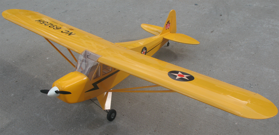 Piper J-3 Cub 60 81'' Fuel/Electric RC Airplane ARF Yellow - General Hobby