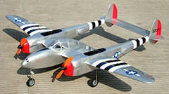 P-38 Lightning 52 - 90" Twin Engine ARF RC Warbird Plane Silver, Missing Cowl and Canopy