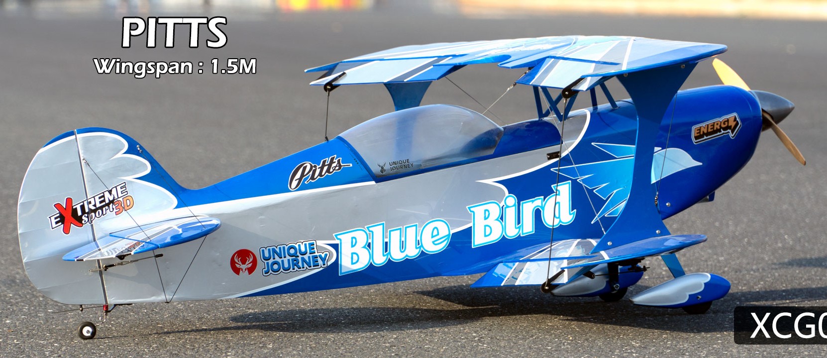 Pitts 1500mm Wingspan Balsawood Pre-Built ARF 3D Aerobatic  RC Plane (XCG03)